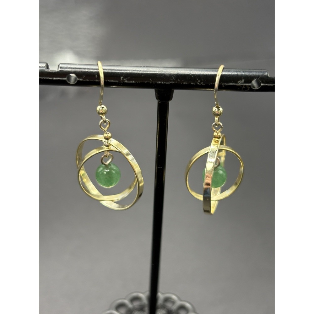 EUC Gold Sterling Silver Serpentine Dangle Earrings 925 F23